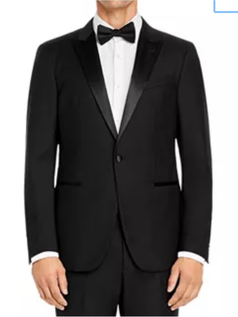 John Varvatos USA Mens Tuxedo Jacket Satin Peak Lapel Black Formal Wedding 38R